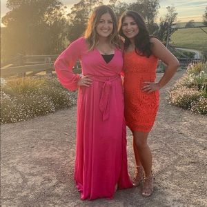 Hot pink full length dress